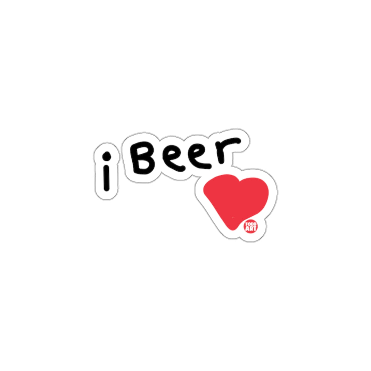 Fun I Beer Heart Graphic Sticker Product