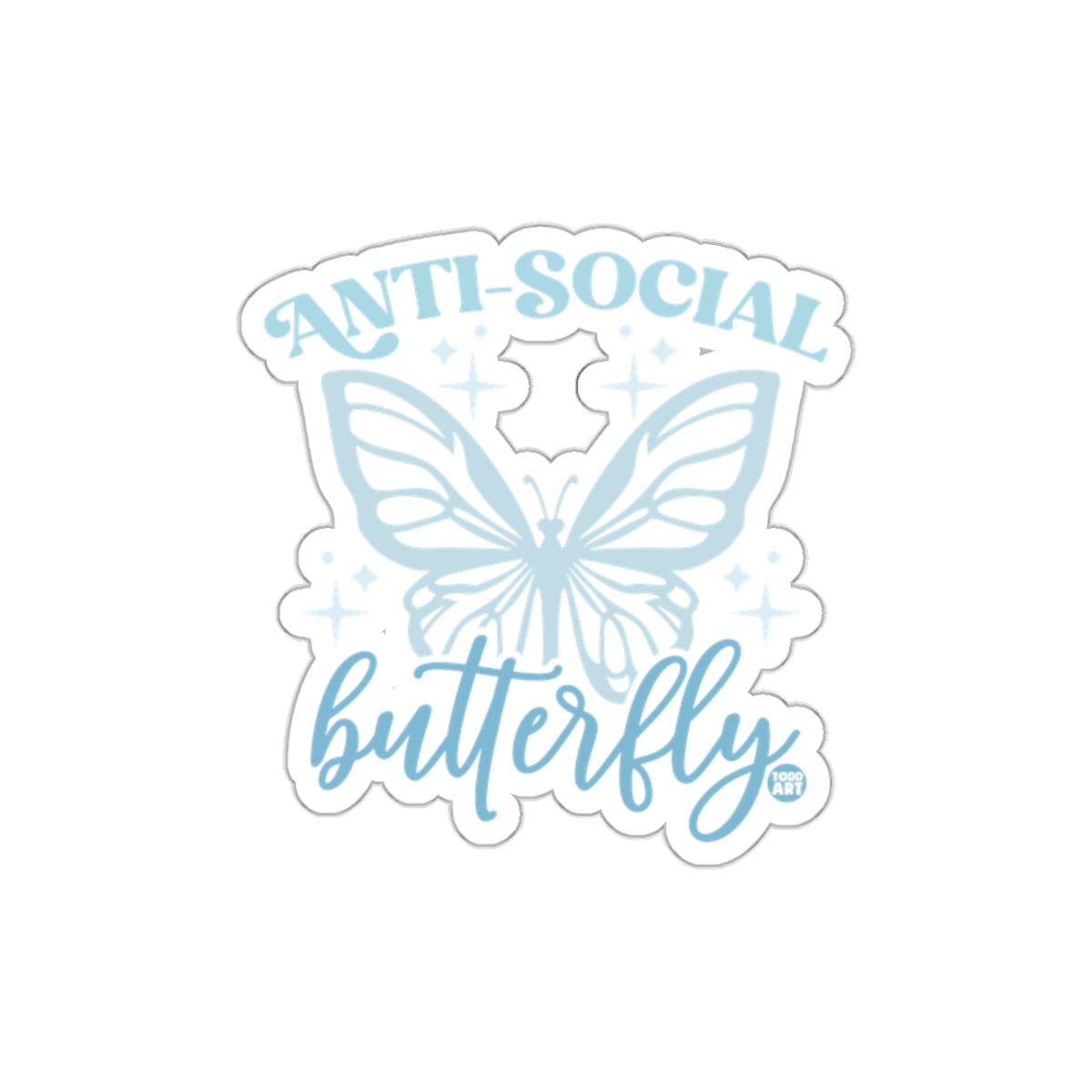 Anti-Social Butterfly Unique Adhesive Sticker