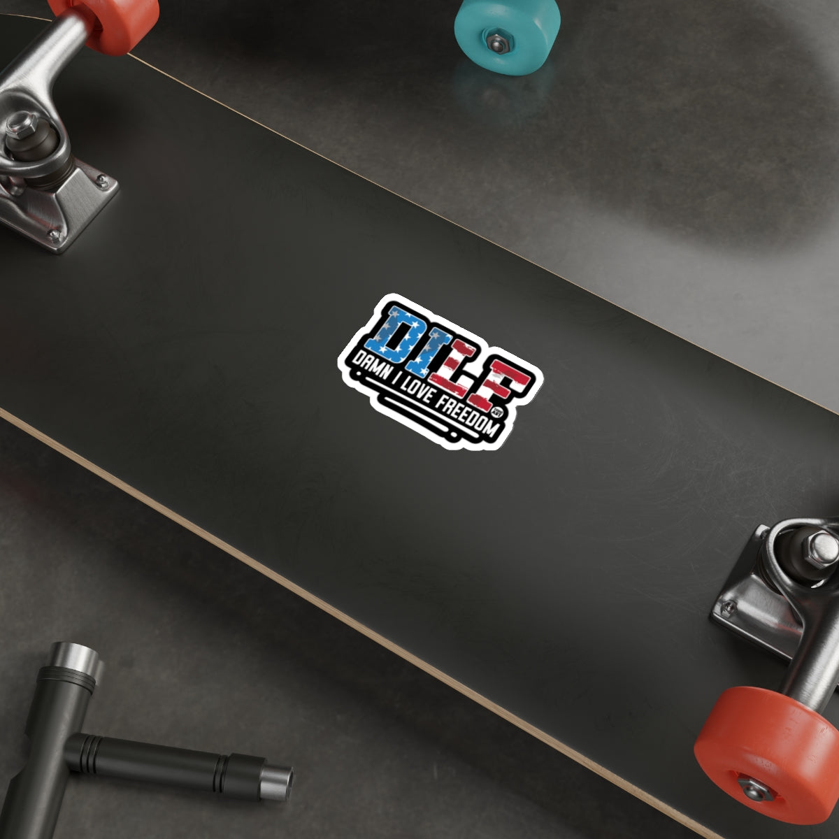 Damn I Love Freedom DILF Sticker for Skateboards