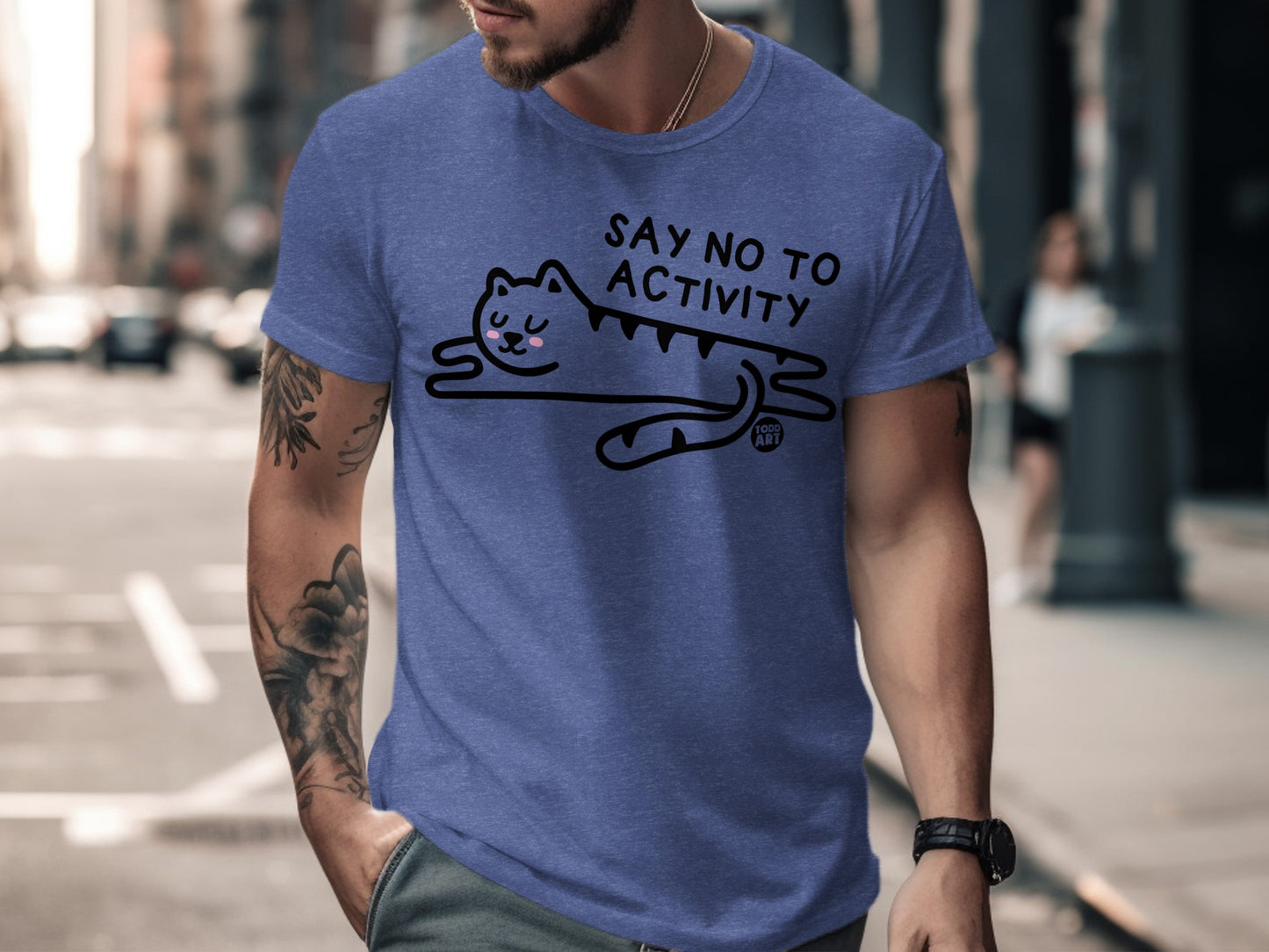 Say No to Activity Relaxed Cat Graphic Tee product