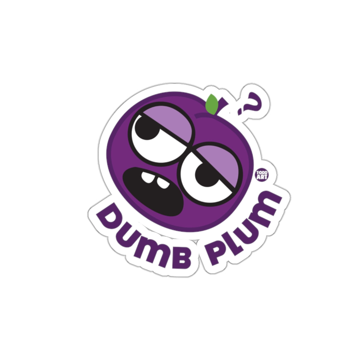 Funny Dumb Plum Cartoon Sticker for Laptops or Bottles