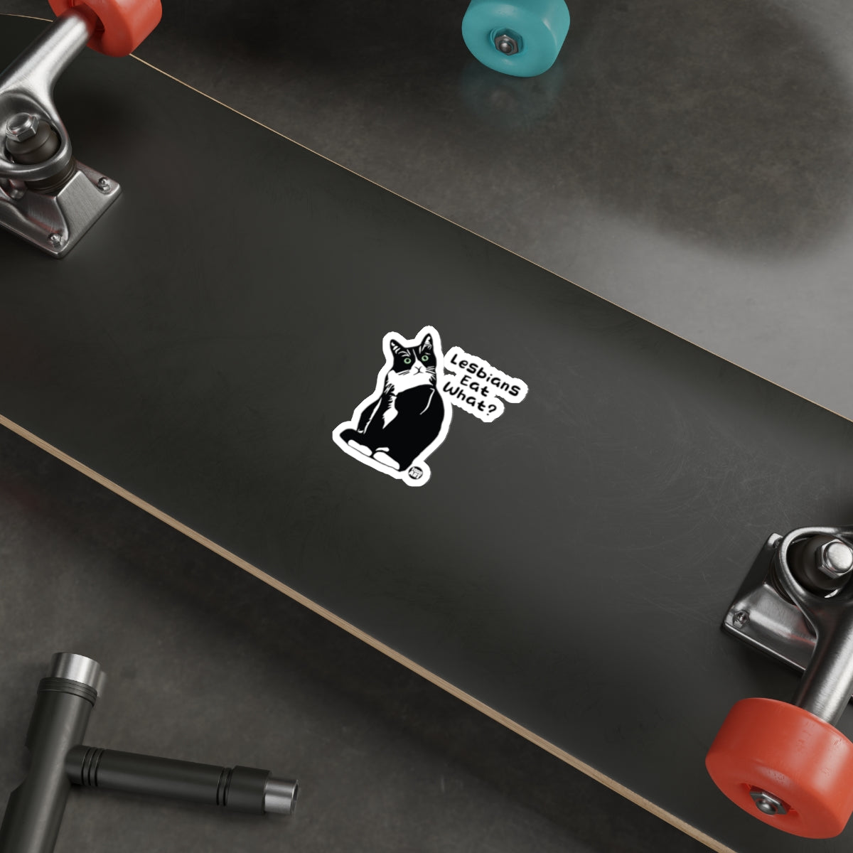 Lesbians Eat What Cat Sticker for Skateboards