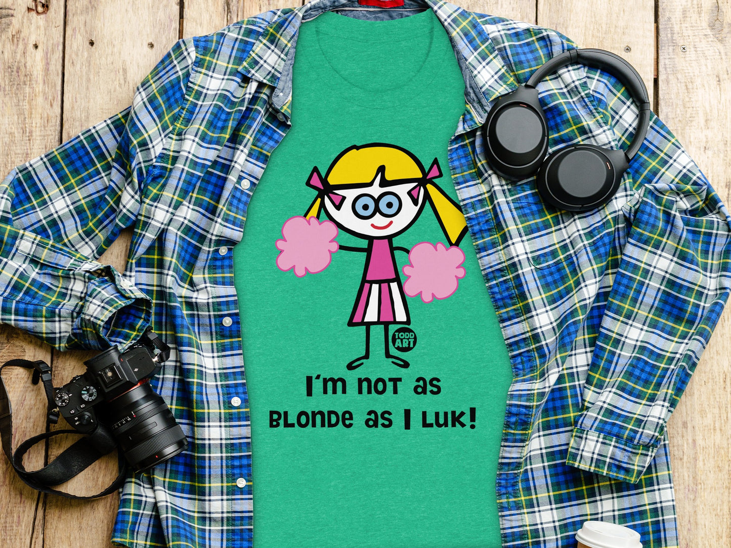 I'm Not as Blonde as I Luk Fun Character Graphic Shirt