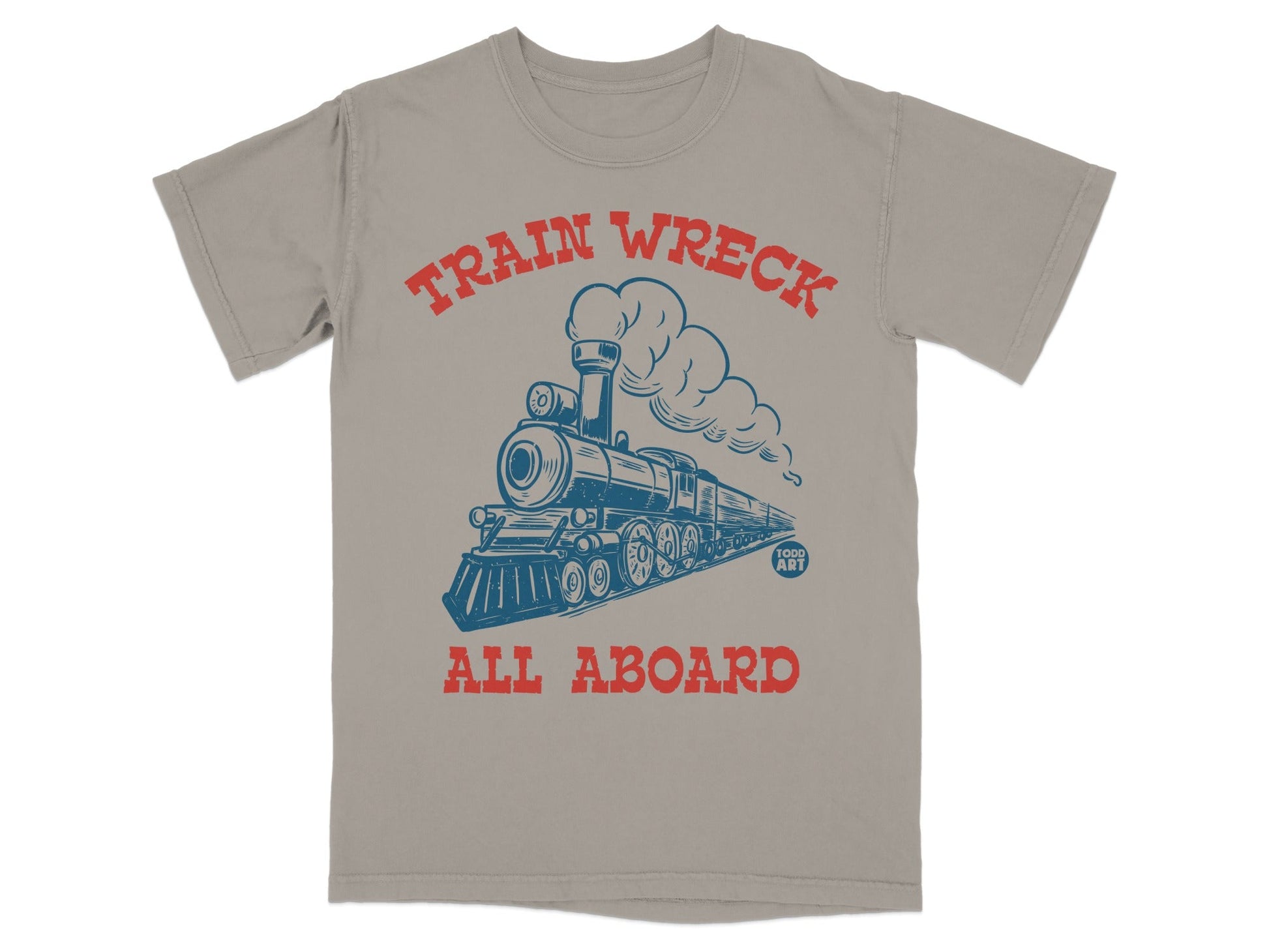 Train Wreck All Aboard Graphic Tee Shirt