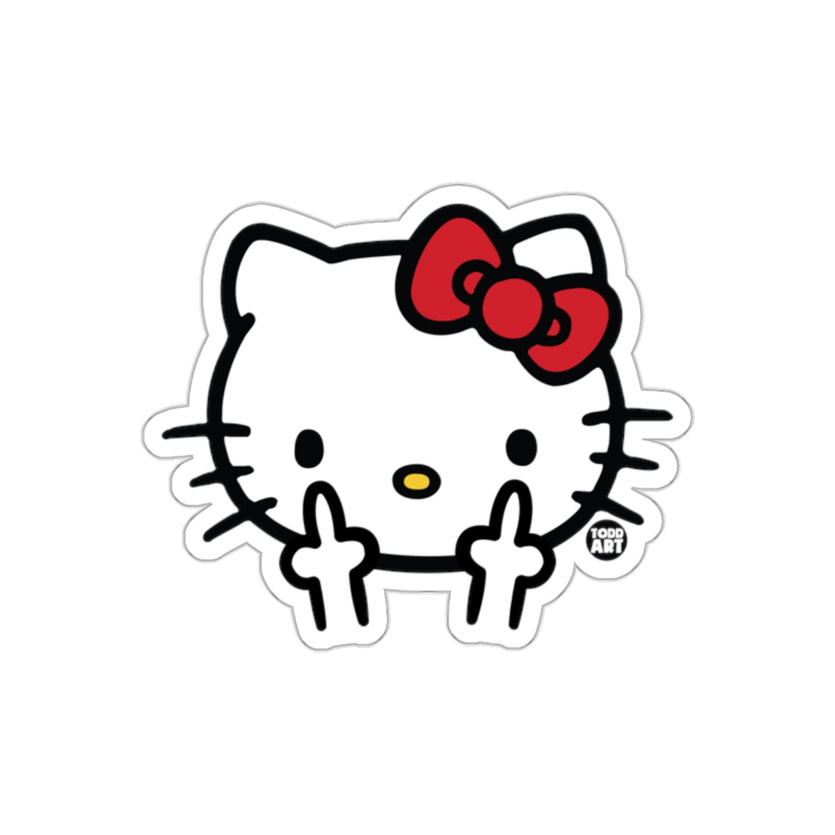 Sassy Hello Kitty Giving the Finger Up Yours Stickers