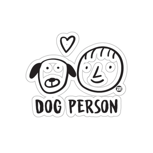 Cute Dog Person Sticker with Heart Drawing Design