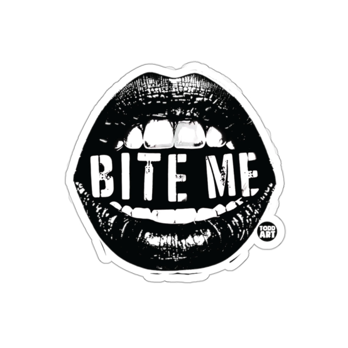 Bite Me Lip Design Art Sticker for a Unique Look