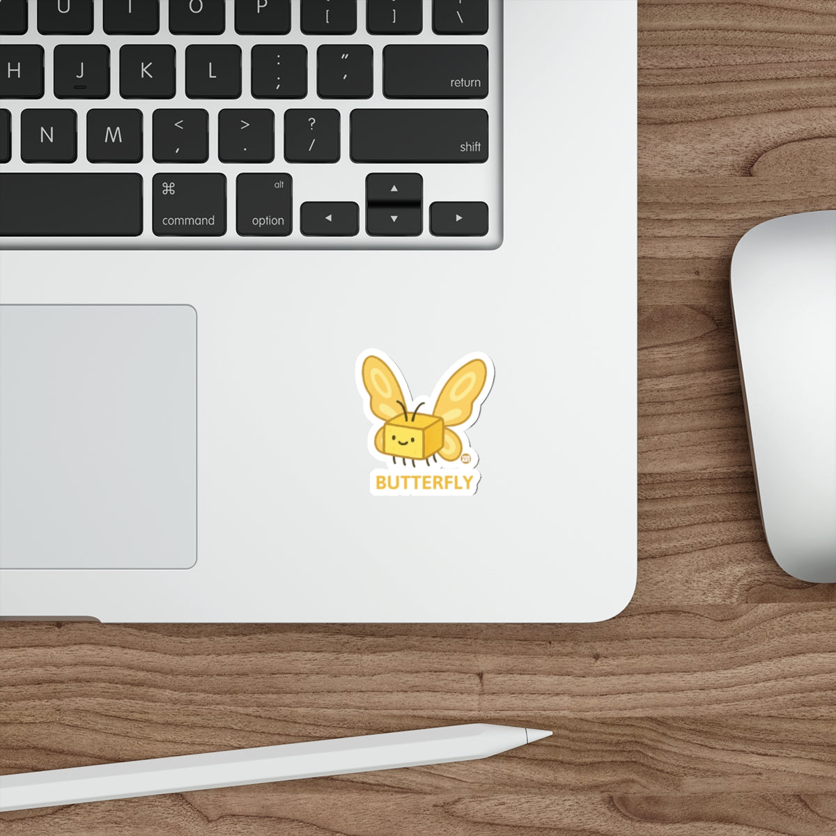 Cute Orange Butterfly Sticker for Laptop Accessory