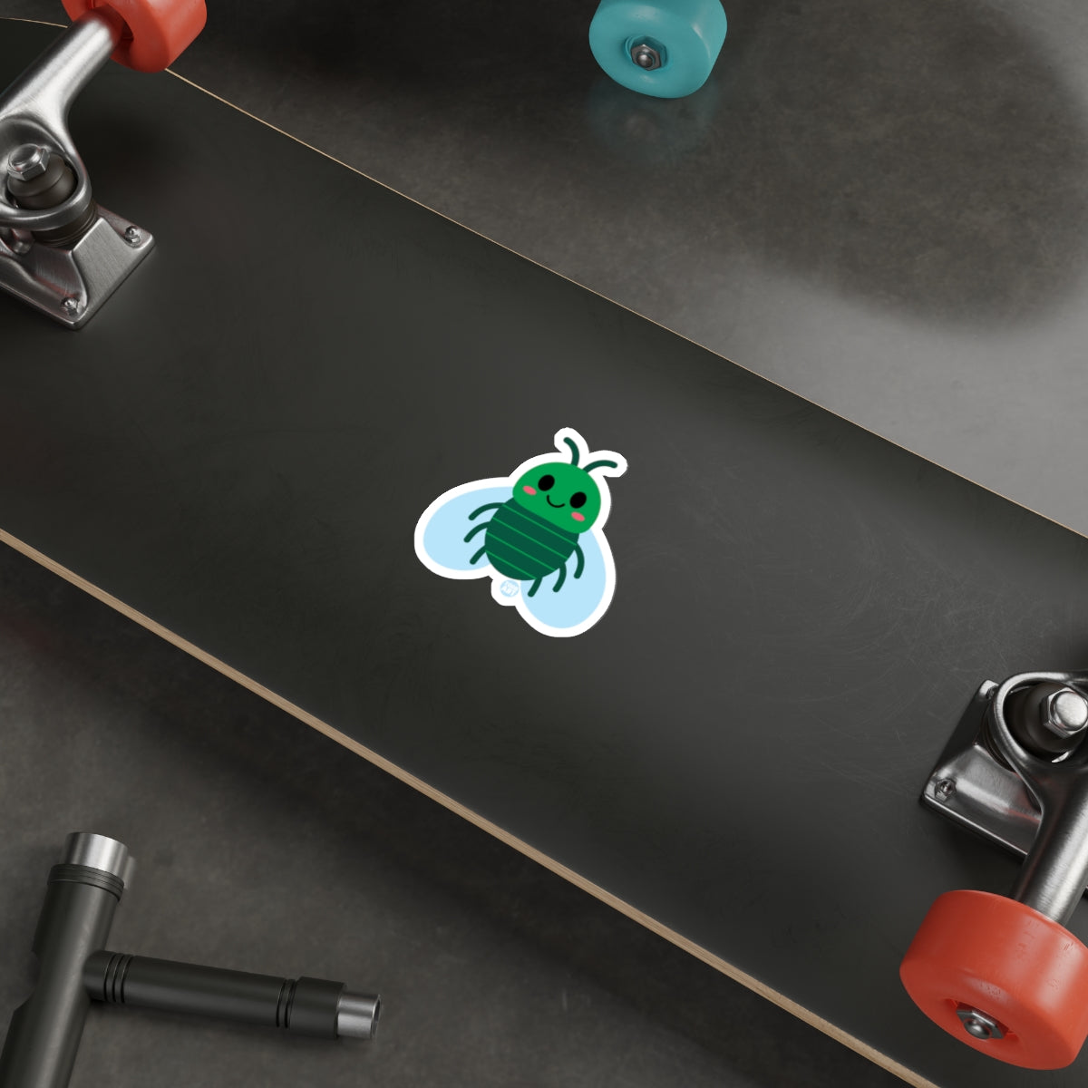 Cute Green Insect Sticker for Skateboard Decor Product