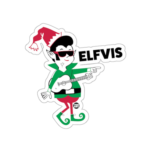 Elfvis Fun Character with Guitar Illustration Sticker