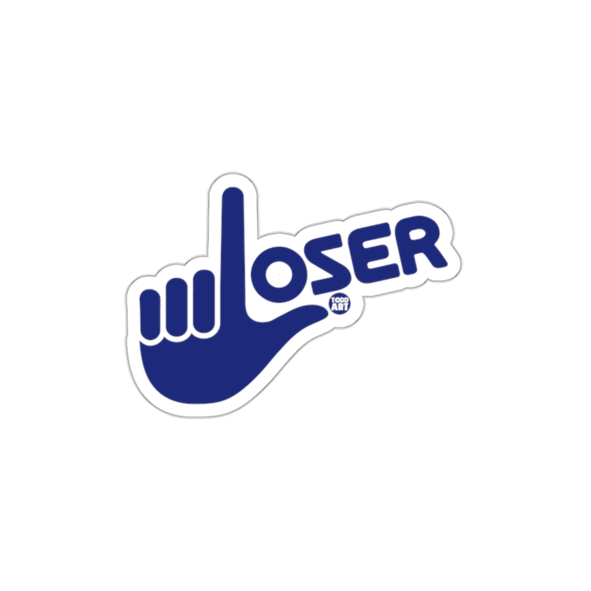 Blue Loser Hand Sign Sticker for Unique Style