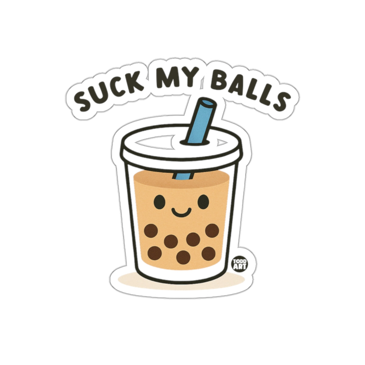Suck My Balls Decorative Boba Tea Sticker