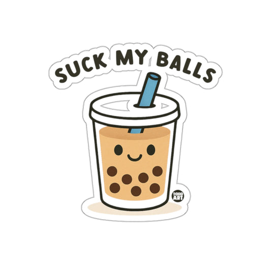 Suck My Balls Decorative Boba Tea Sticker