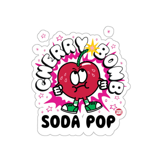 Cherry Bomb Soda Pop Cartoon Character Sticker