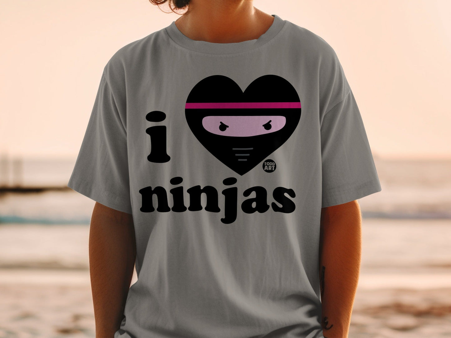 I Love Ninjas Graphic Tee Shirt for Ninjas Enthusiasts