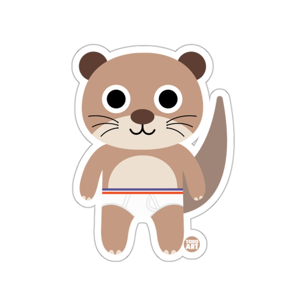 Cute Otter Cartoon Character Sticker for Kids and Adults