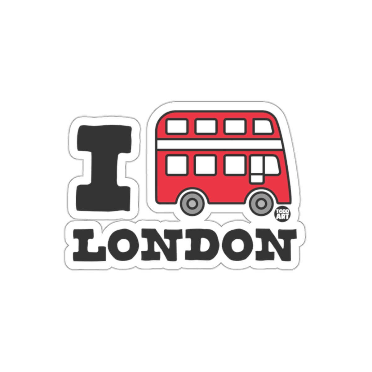 I London Red Double Decker Bus Sticker Design