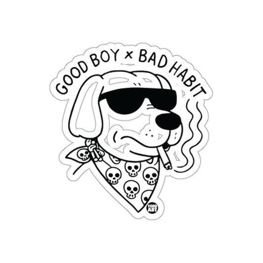 Cool Dog Sticker with Sunglasses and Bandana Accessory
