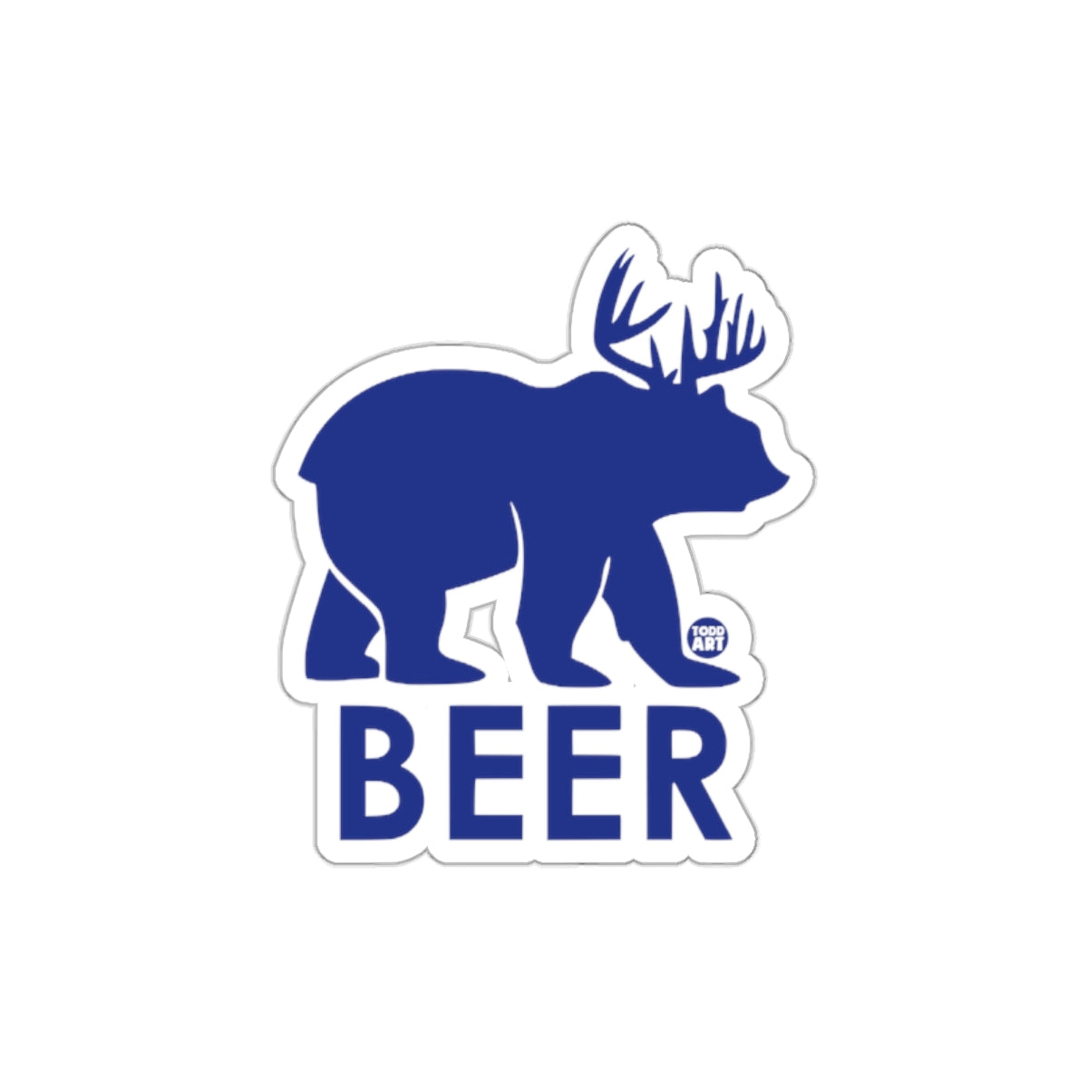 Blue Bear Shaped Logo Sticker Perfect for Bottle