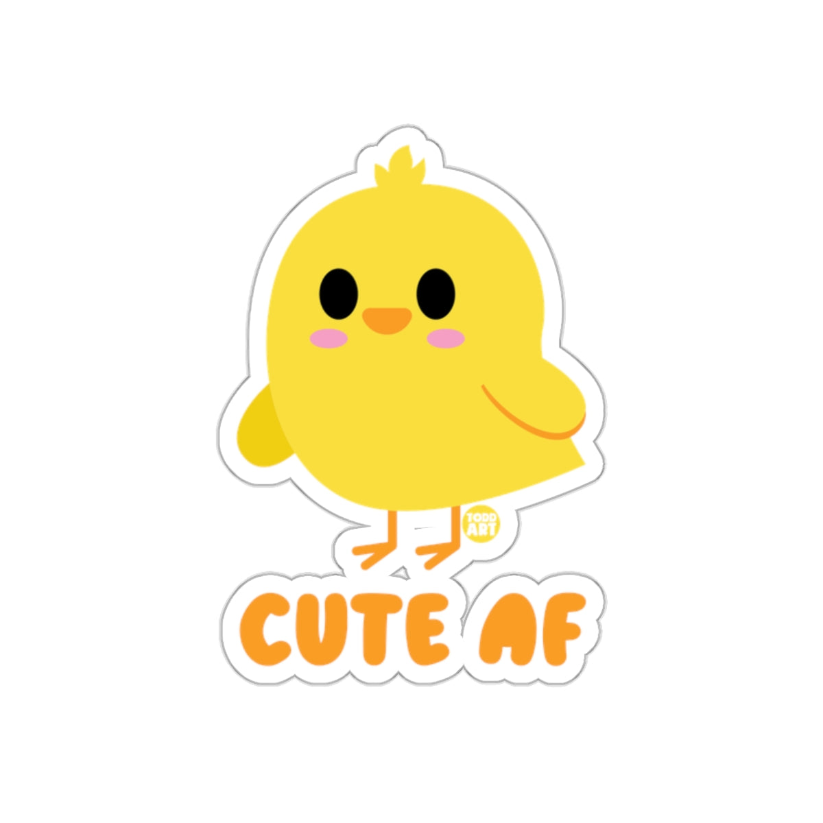 Cute AF cartoon chick sticker product