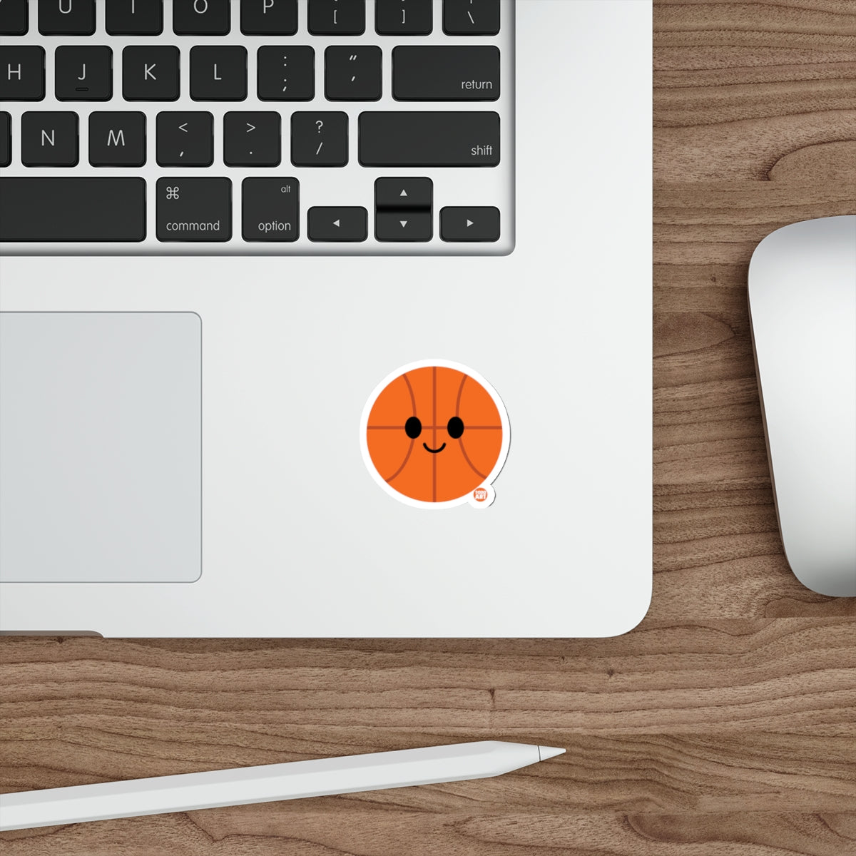 Cute Smiling Basketball Face Sticker for Laptops and More