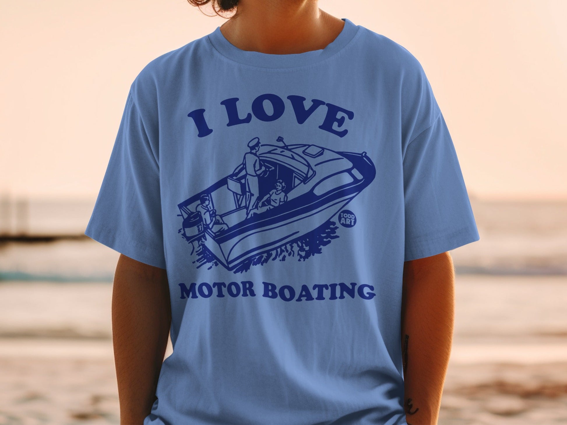 I Love Motor Boating Graphic Tee Shirt Product