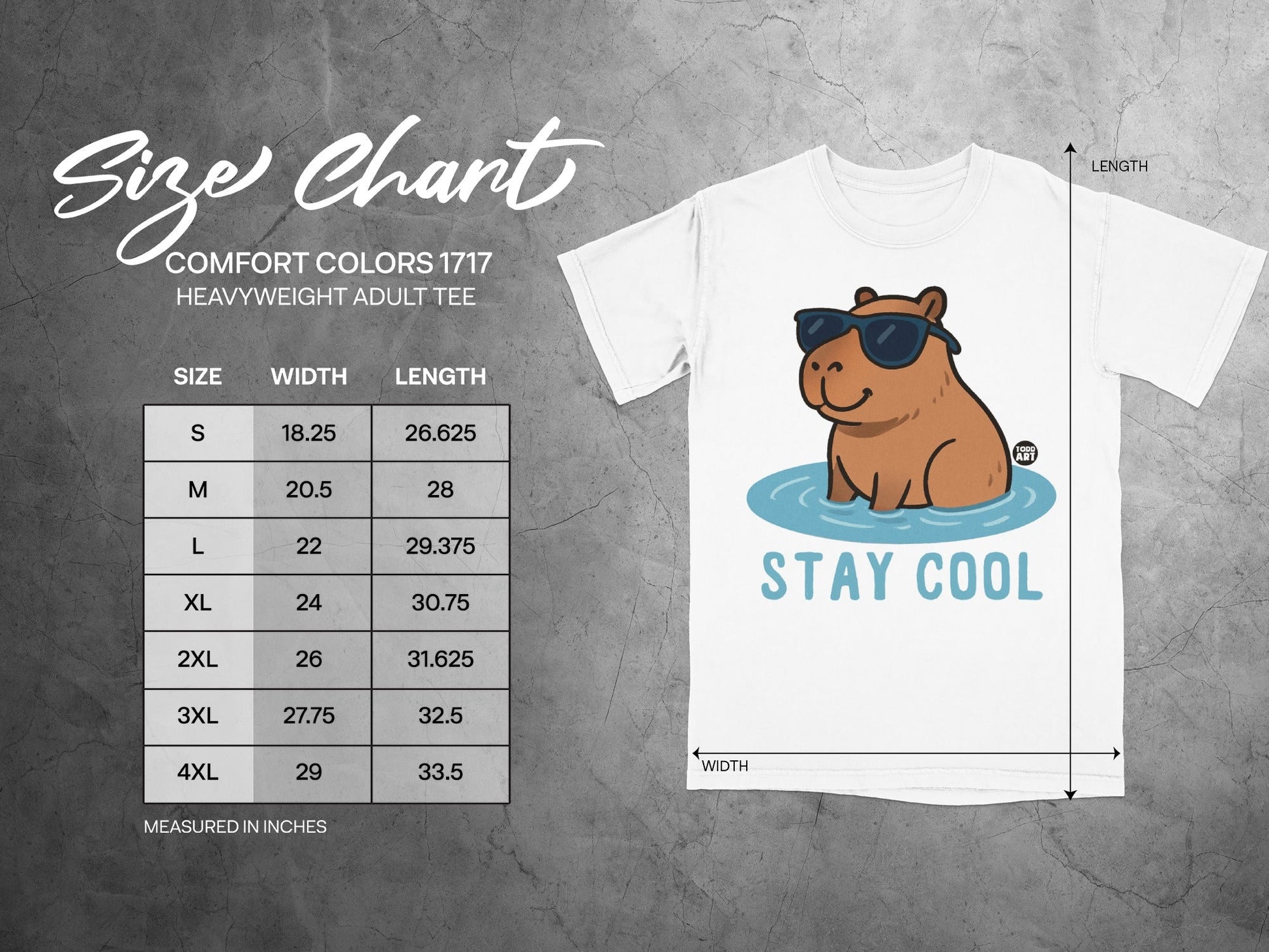 Cute Capybara Stay Cool Heavyweight Adult Tee