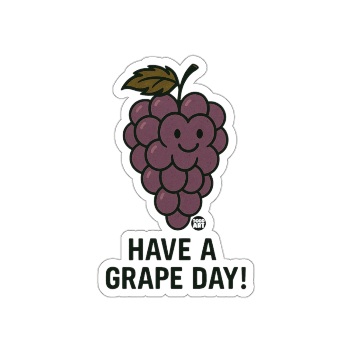 Have A Grape Day Cute Smiling Grape Sticker