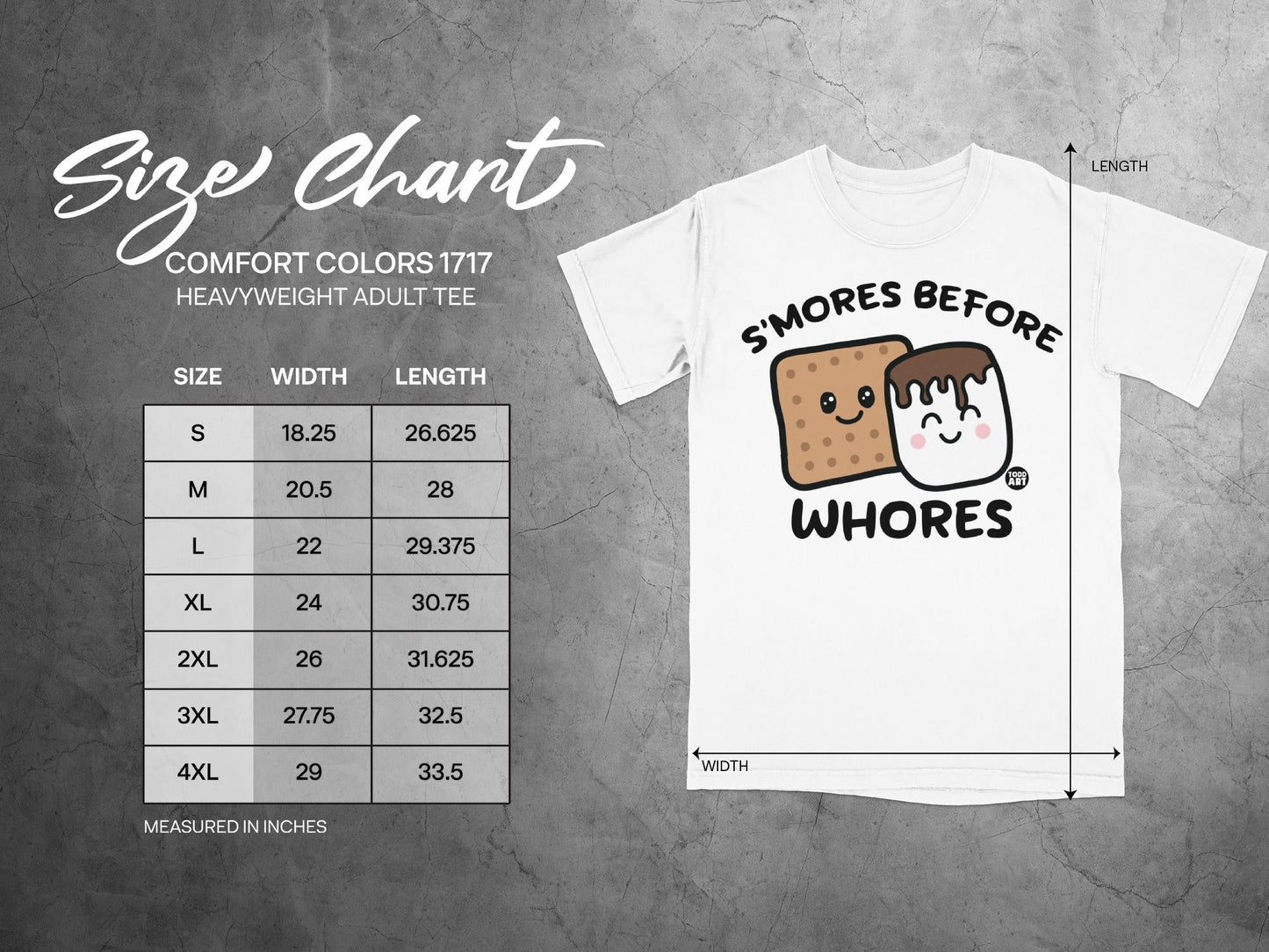 S'mores Before Whores Heavyweight Adult Tee