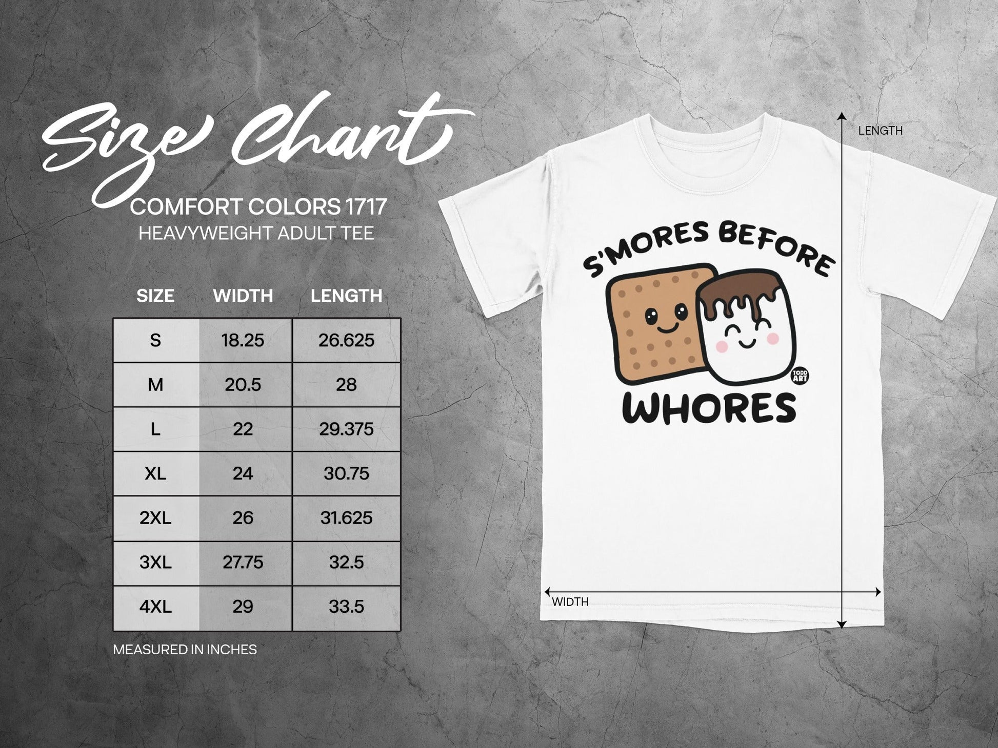 S'mores Before Whores Heavyweight Adult Tee