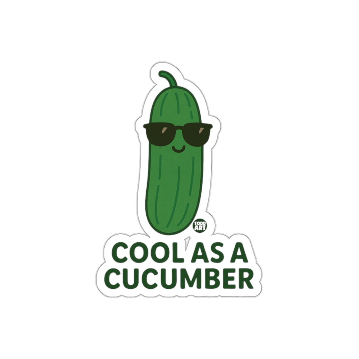 Cool As A Cucumber Fun Sticker for Kids and Adults