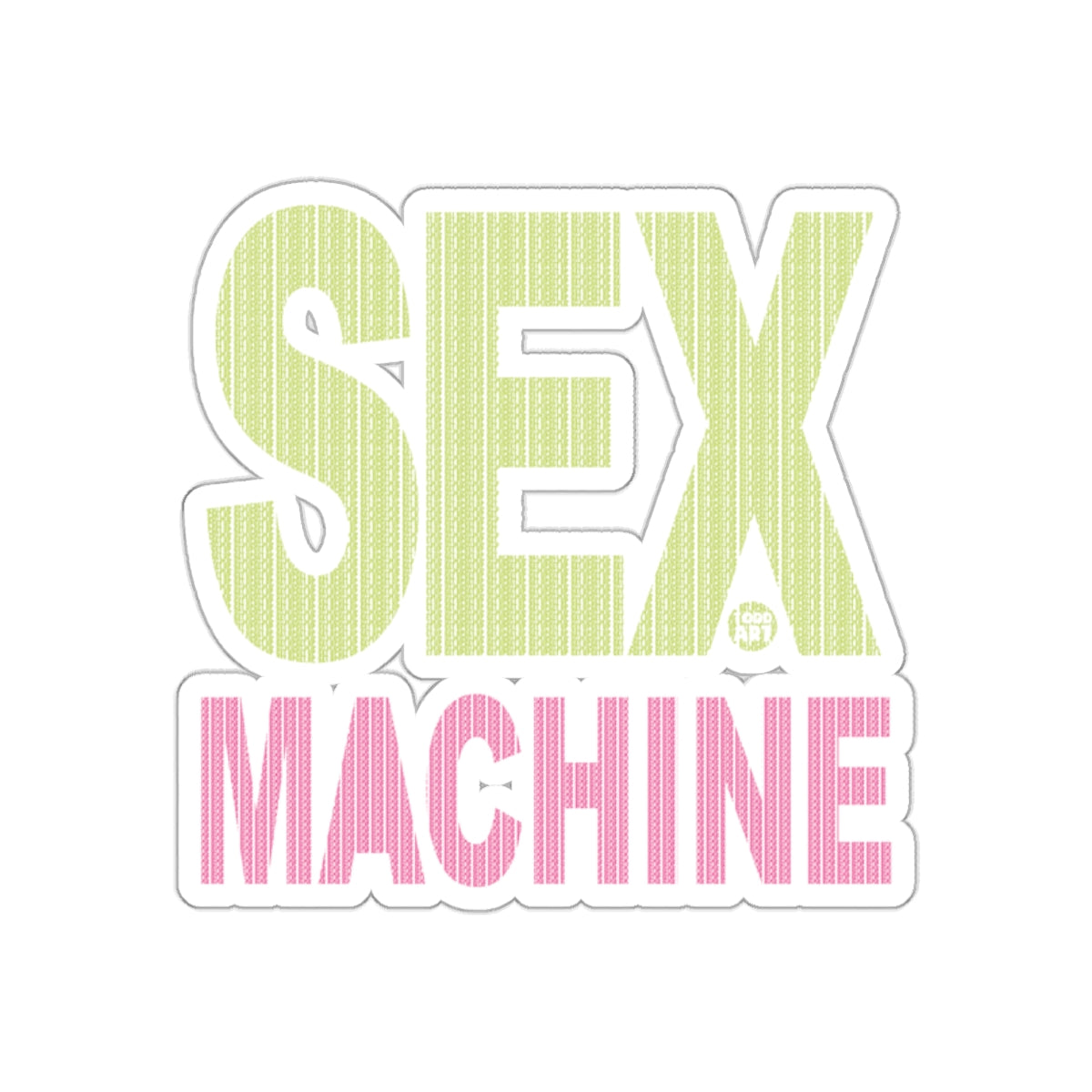 Bold Retro Style Sex Machine Sticker for Your Gear