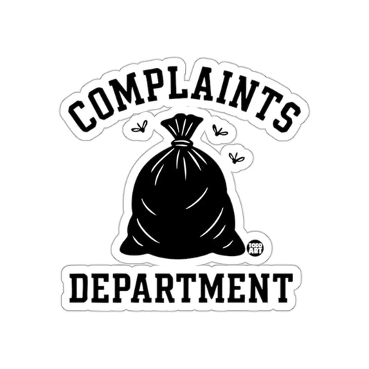 Complaints Department Funny Garbage Bag Sticker