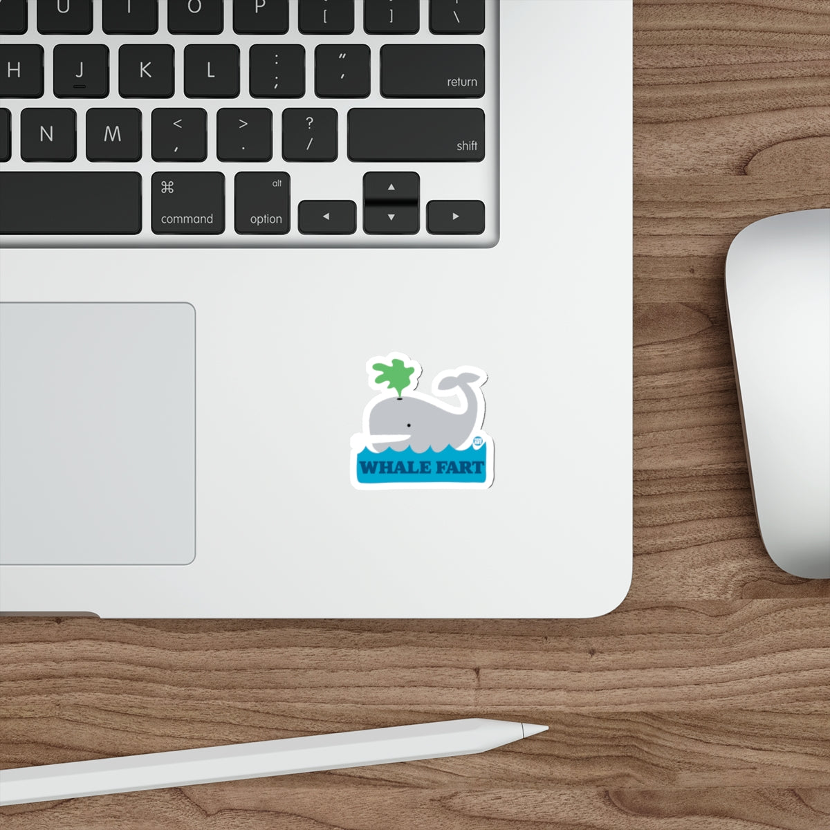 Cute Whale Fart Laptop Sticker for Fun Decor