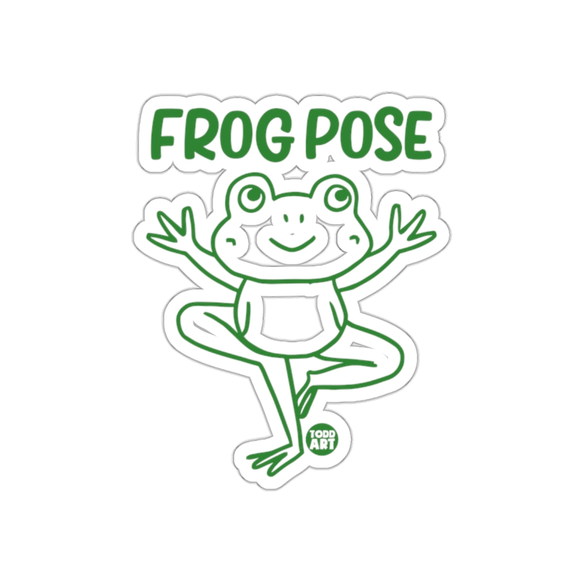 Frog Pose Sticker Todd Art Design Fun Decal