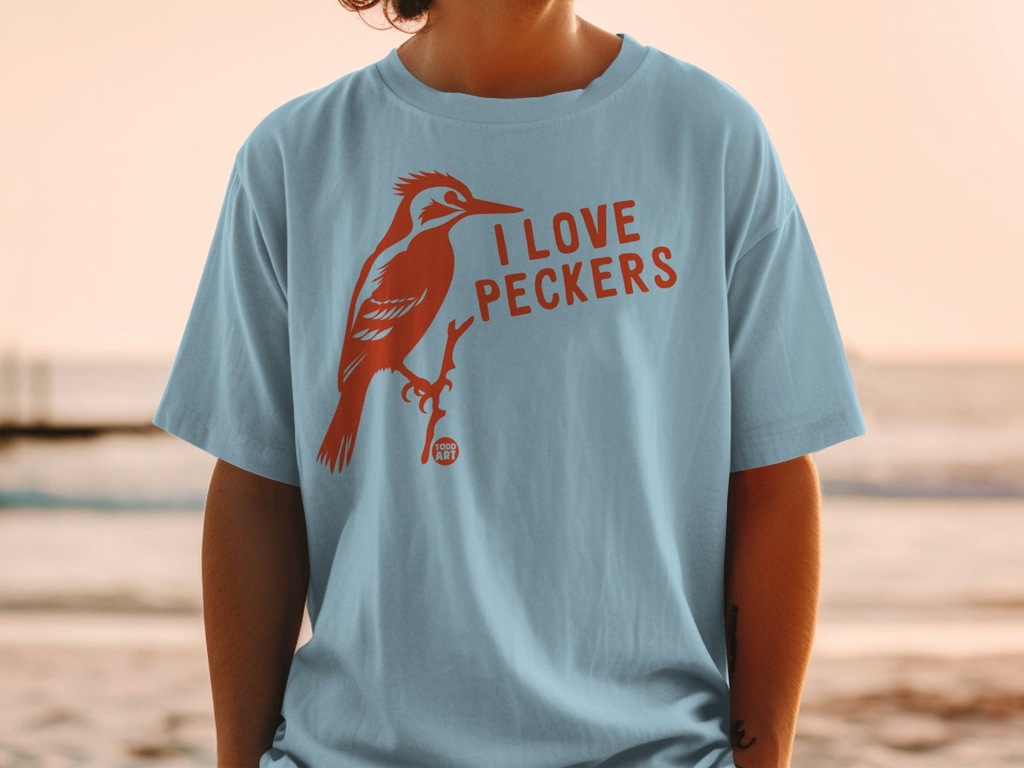 I Love Peckers Graphic Tee Bird Lovers Novelty Shirt