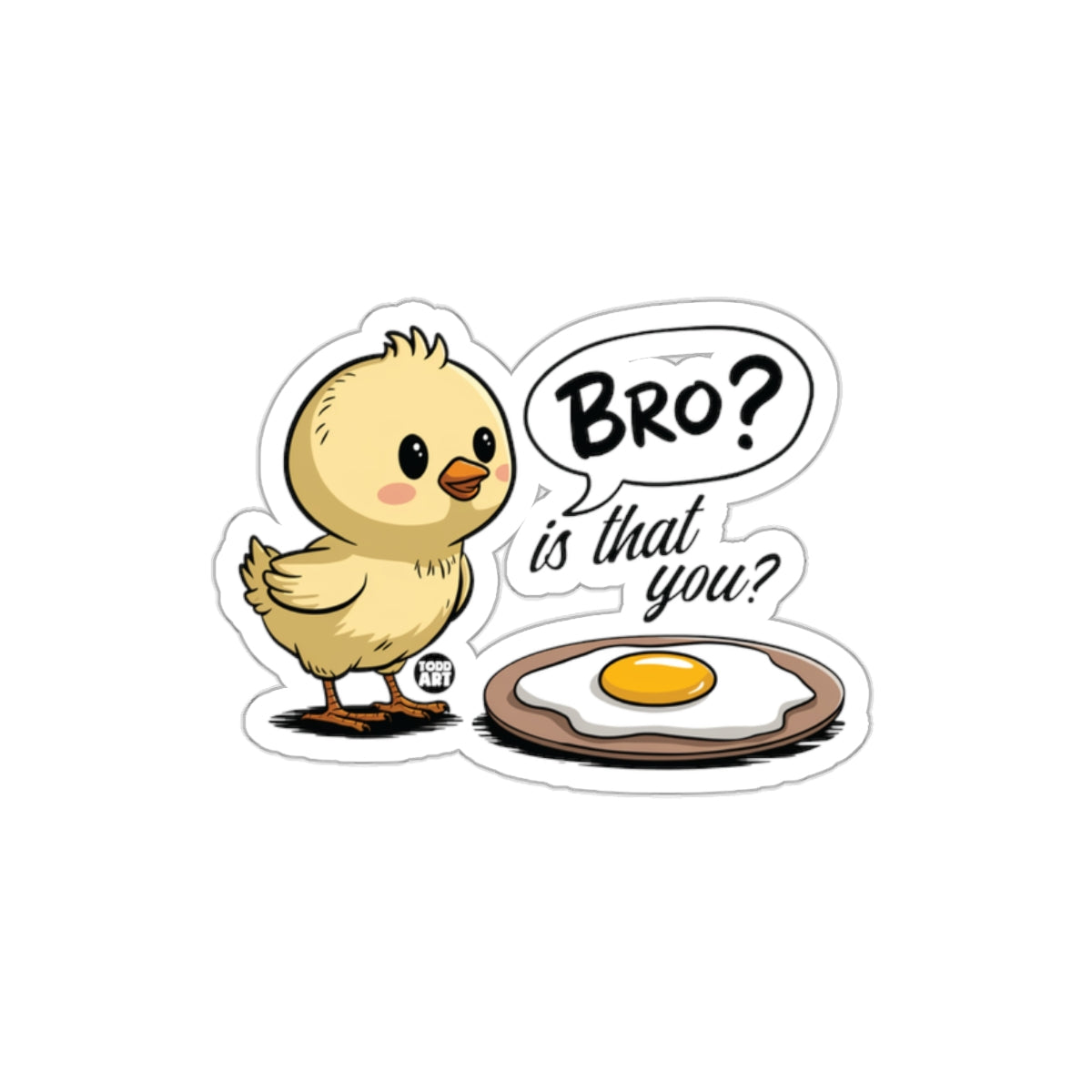 Funny Chick and Egg Humorous Sticker Product