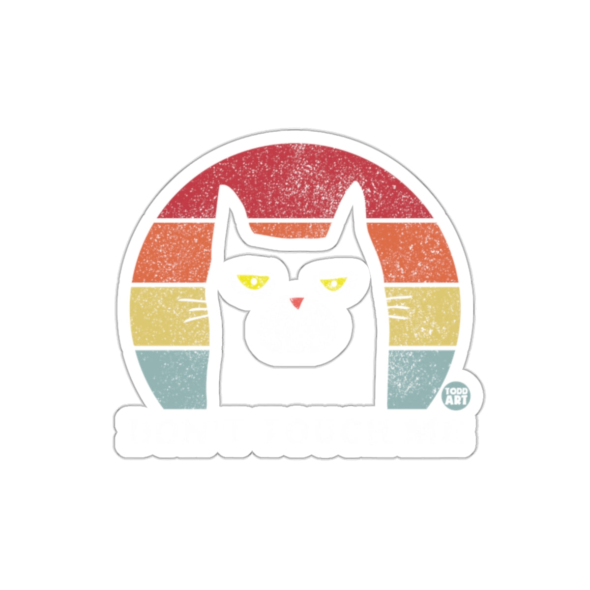 Retro Cat Don't Touch Me Sticker Design