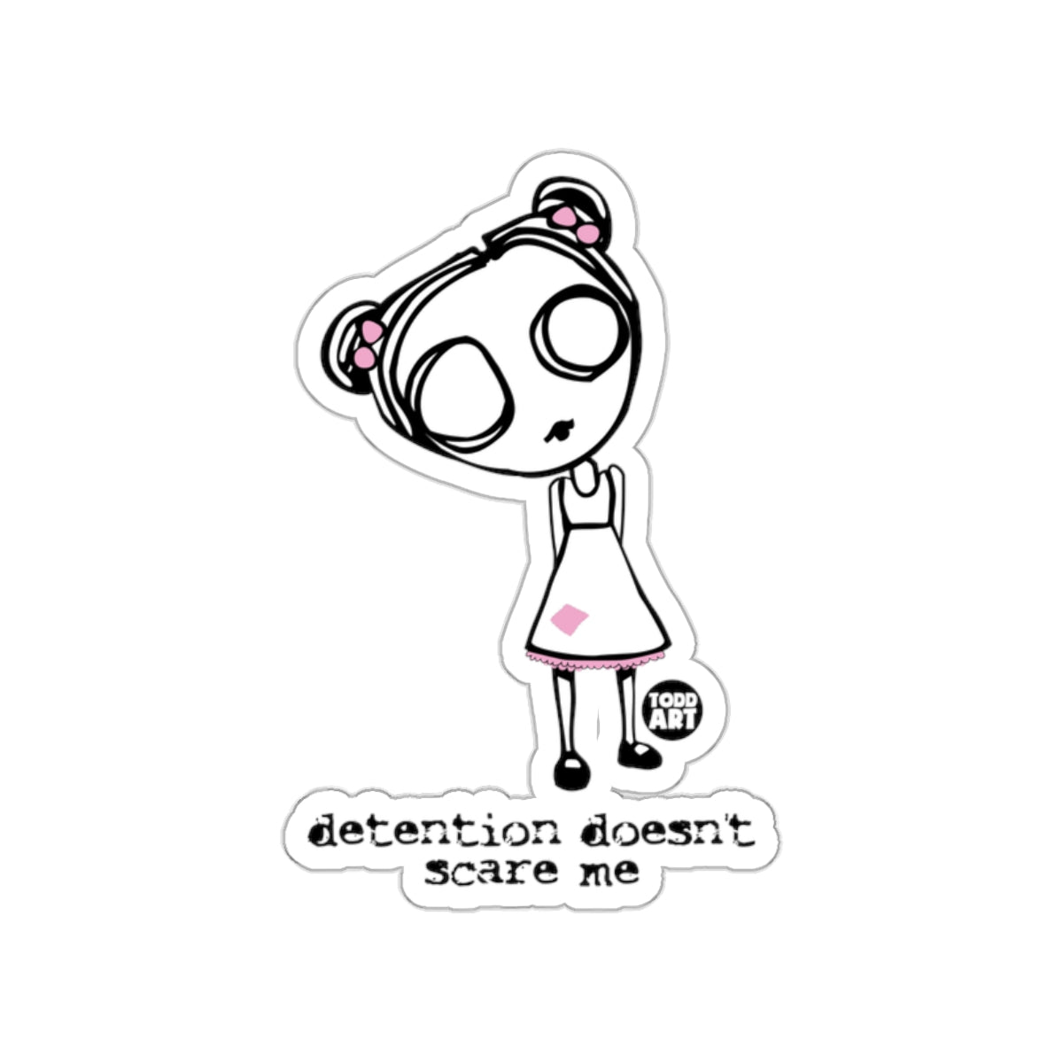 Cute Goth Girl Detention Doesn't Scare Me Sticker