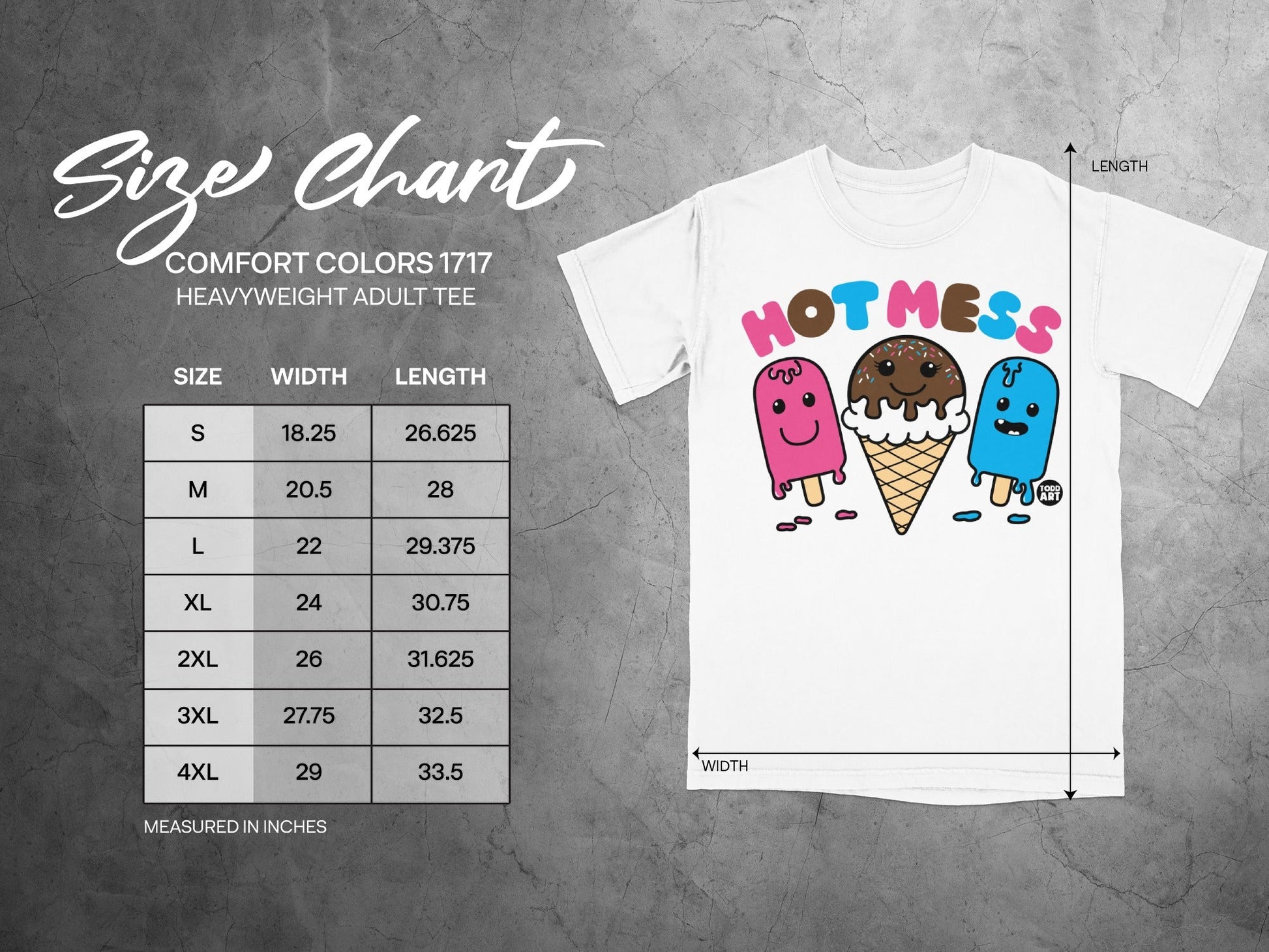 HOTMESS Ice Cream Pops Design Heavyweight Adult Tee