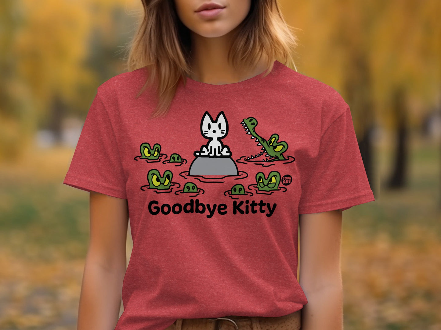 Goodbye Kitty Graphic T-Shirt with Cute Design