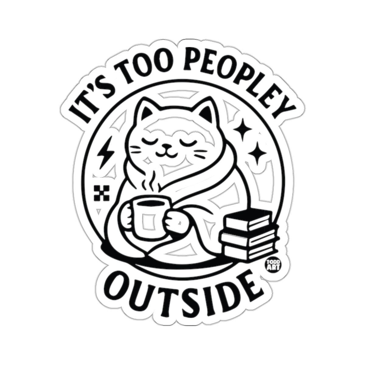 Its Too Peopley Outside Cozy Cat Mug Books 