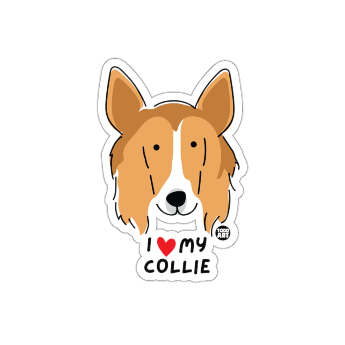 I Love My Collie Design Illustration Sticker product