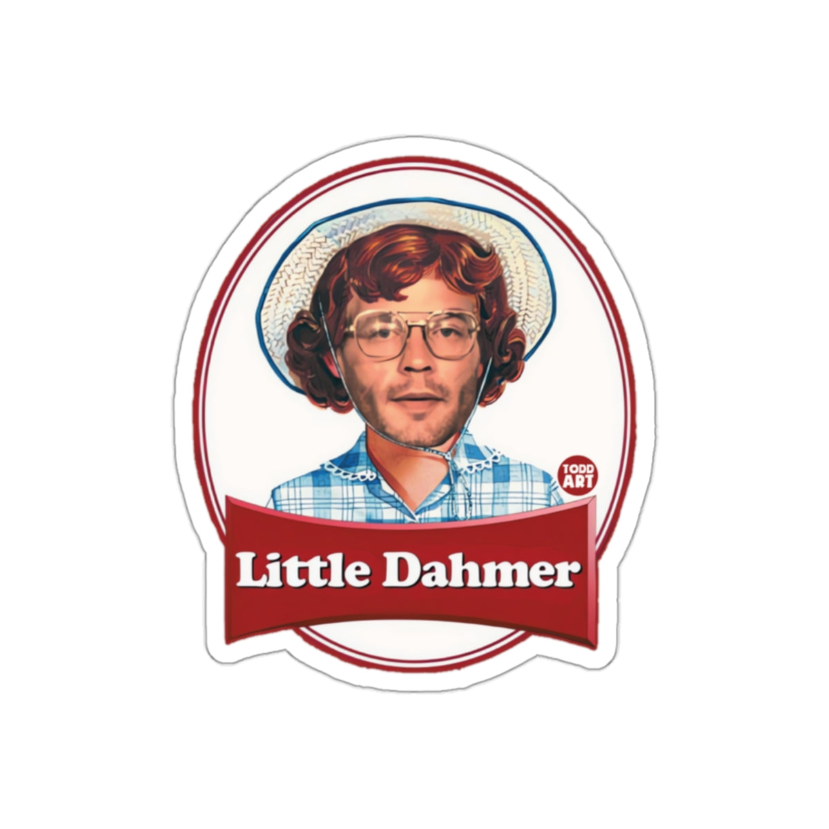 Little Dahmer Todd Art Red Ribbon Funny Design Stickers