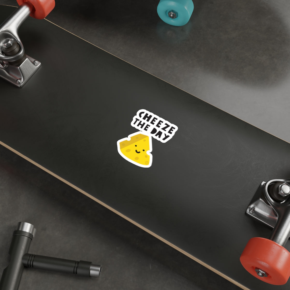 Cheeze The Day Adorable Cheese Sticker for Laptops