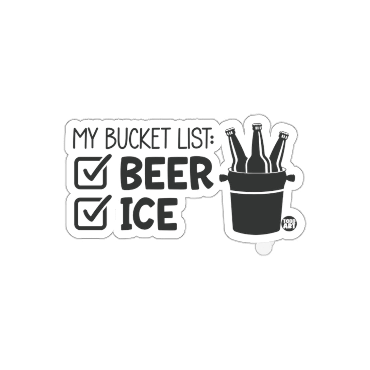 My Bucket List Beer Ice Sticker for Fun Decor