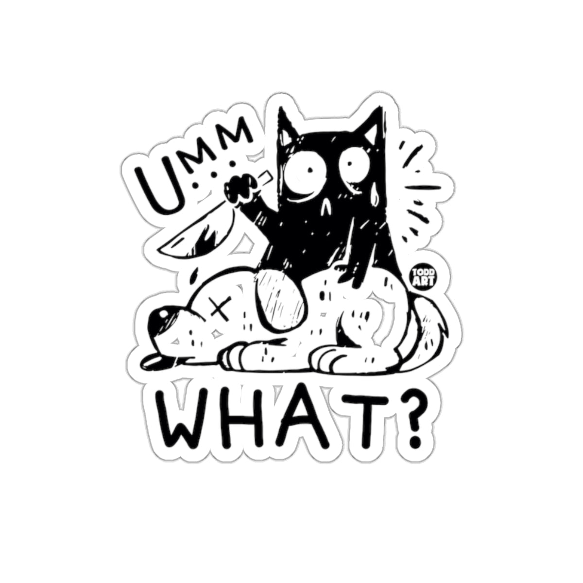 Ummm What Cat and Dog Sticker Design for Your Collection