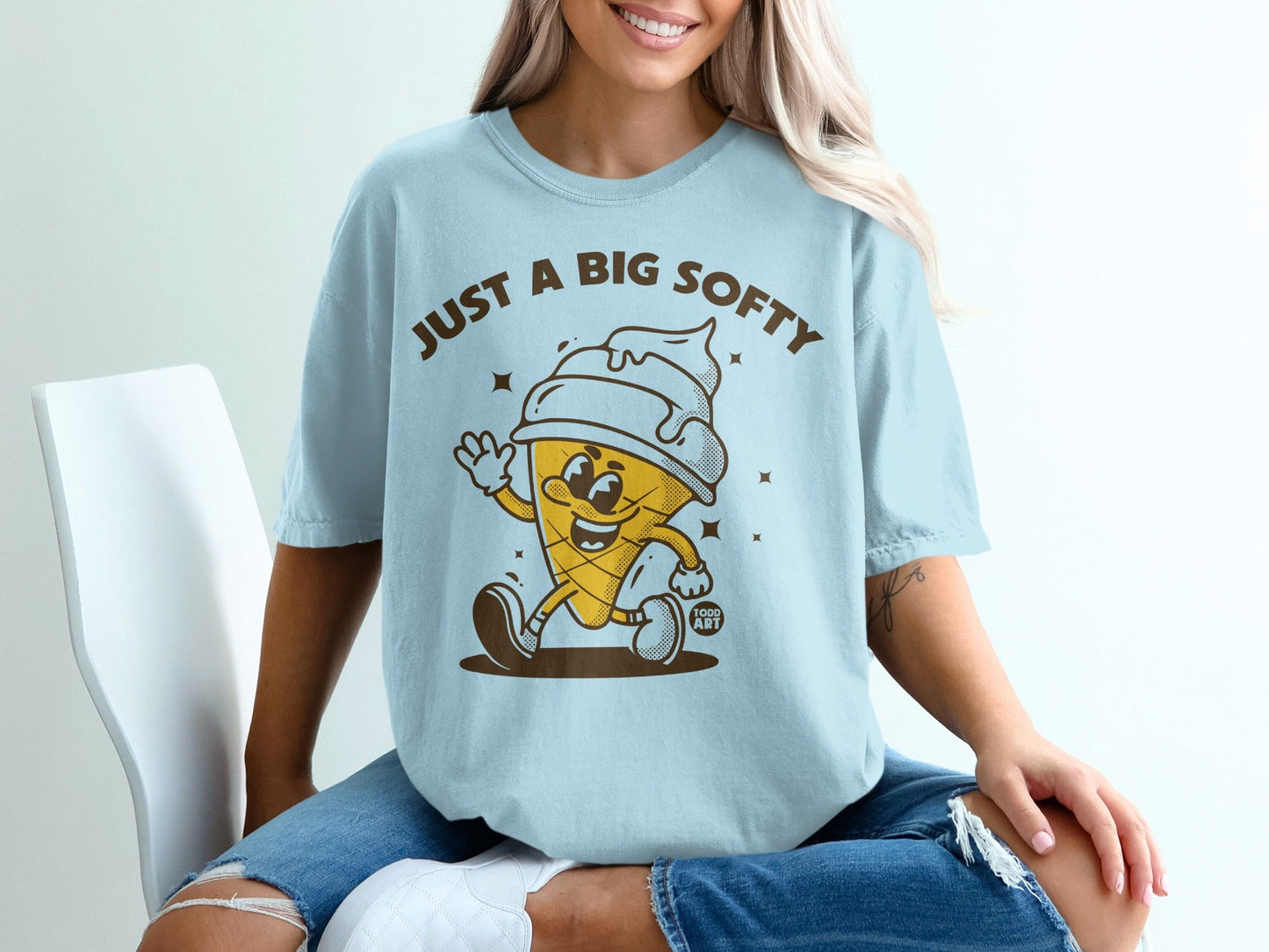 Just a Big Softy Ice Cream Cone Graphic T-Shirt