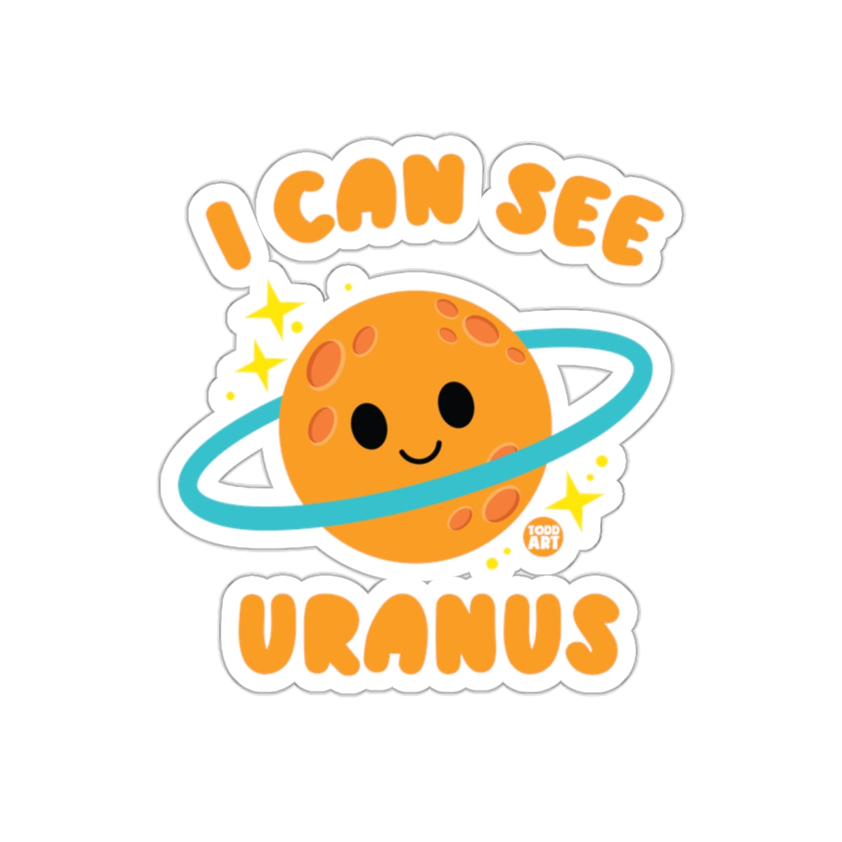 Funny Space-Themed I Can See Uranus Decal Stickers