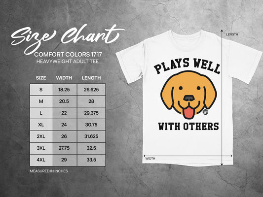 Plays Well With Others Dog Graphic Tee Shirt
